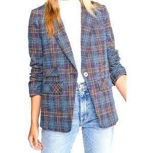 Veronica Beard Martel Dickey Jacket in blue plaid